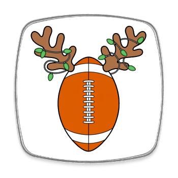 Antler Football Christmas Design - Square fridge magnet - white - Front