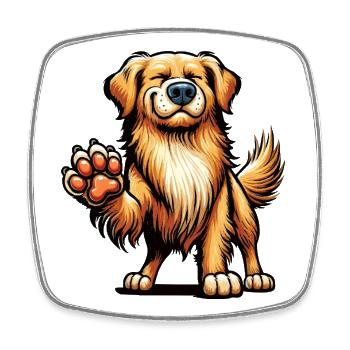 Golden Retriever Goldie Goldiebesitzer Goldies - Viereckiger Kühlschrankmagnet - Weiß - Vorne