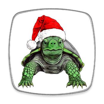 Turtles Christmas - Square fridge magnet - white - Front