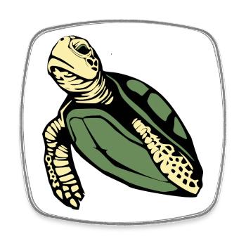 Turtle Turtles - Square fridge magnet - white - Front