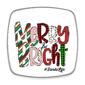Merry Bright Festive Plaid Pattern - Viereckiger Kühlschrankmagnet - Weiß - Vorne