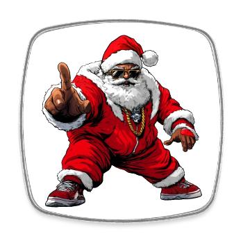 Hip-Hop Santa Claus / Rapper - Square fridge magnet - white - Front