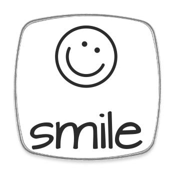 Smile Symbol Schrift - Viereckiger Kühlschrankmagnet - Weiß - Vorne