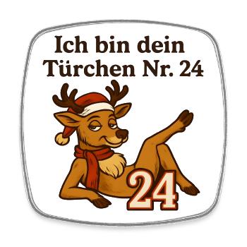Ich bin dein Türchen Nr. 24 – Xmas Humor Shirt - Viereckiger Kühlschrankmagnet - Weiß - Vorne