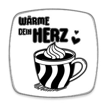 Warm Your Heart Coffee Mug - Square fridge magnet - white - Front