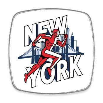 Silhouette du coureur de New York - Magnet carré - blanc - Devant