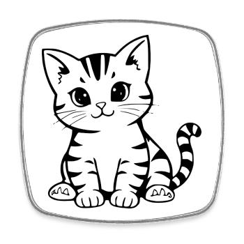 Cat Kitten Cat Shirt Gift Christmas - Square fridge magnet - white - Front