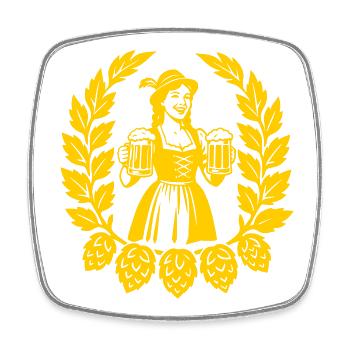 Bier Mädchen - Square fridge magnet - white - Front