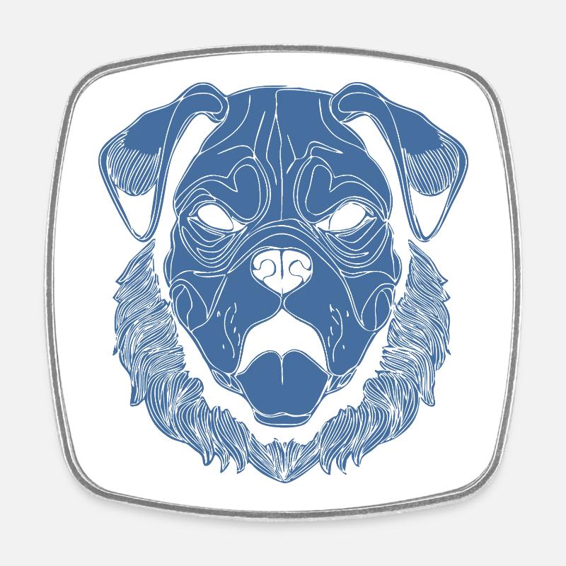 dog - Square fridge magnet - white