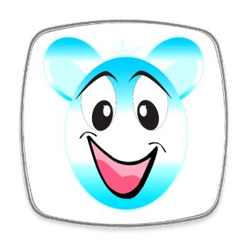 Fröhlicher Blau Weiß Bärenmaskottchen - Viereckiger Kühlschrankmagnet - Weiß - Vorne