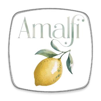 AMALFI – Lemon Chic - Viereckiger Kühlschrankmagnet - Weiß - Vorne