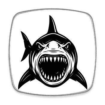 Weißer Hai Shark Attack Angriff  - Viereckiger Kühlschrankmagnet - Weiß - Vorne