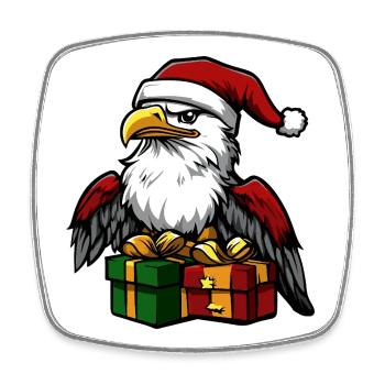 Cadeaux de Noël Eagle - Magnet carré - blanc - Devant