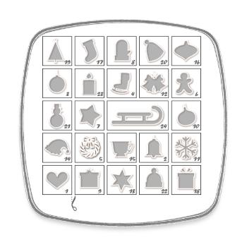 Advent calendar (cut out the door) - Square fridge magnet - white - Front
