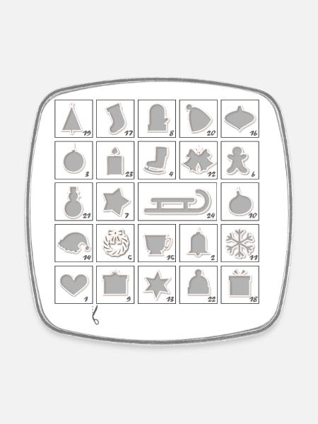 Calendrier de l’Avent (découpez la porte) - Magnet carré - blanc