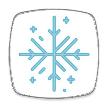 FLOCON DE NEIGE - Magnet carré - blanc - Devant