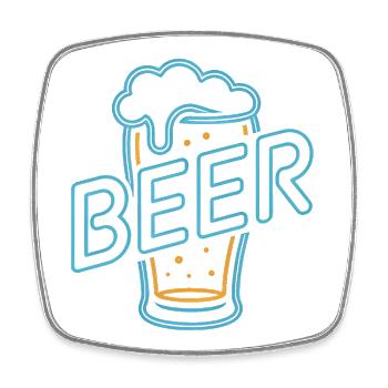 Bier – Cool Beer Logo - Viereckiger Kühlschrankmagnet - Weiß - Vorne