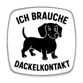 Dachshund contact - Square fridge magnet - white - Front