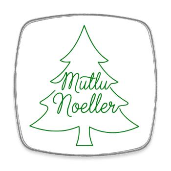 Mutlu Noeller Christmas Tree Christmas Design - Square fridge magnet - white - Front