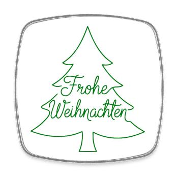 Frohe Weihnachten Tannenbaum modern - Viereckiger Kühlschrankmagnet - Weiß - Vorne