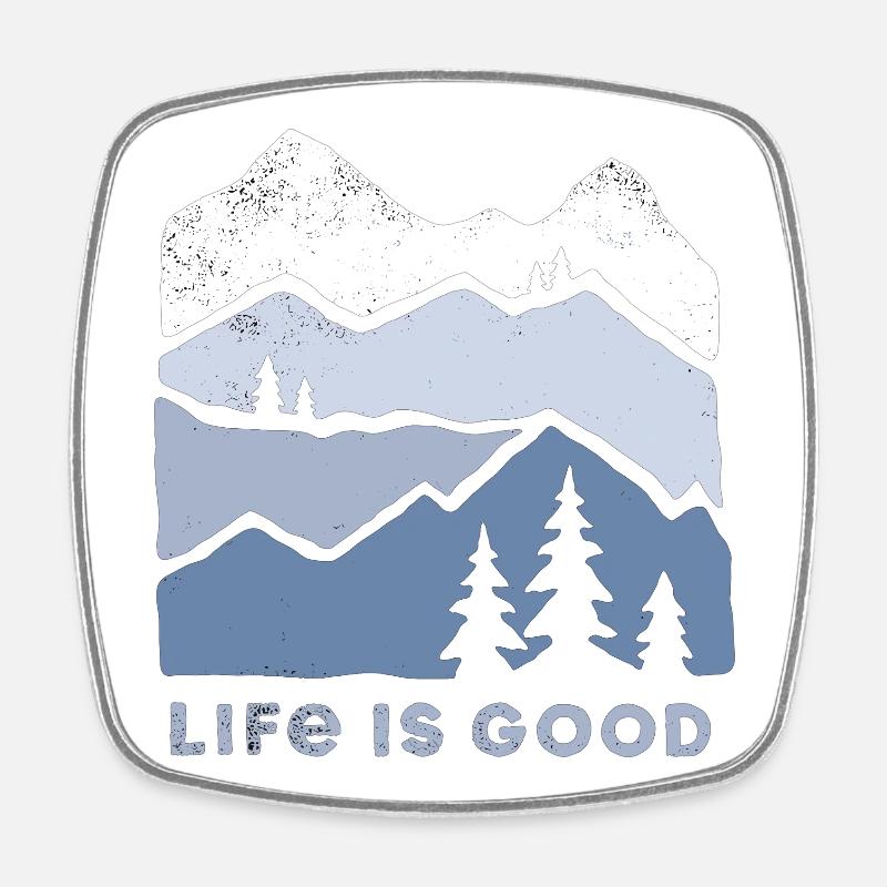 Mountain landscape joie de vivre - Square fridge magnet - white