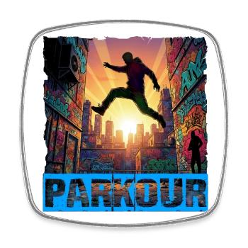 Parkour - Viereckiger Kühlschrankmagnet - Weiß - Vorne
