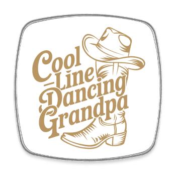 Cool Line Dance Grandfather - Square fridge magnet - white - Front
