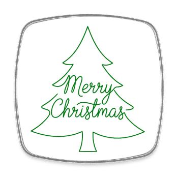 Merry Christmas Christmas Tree - Square fridge magnet - white - Front