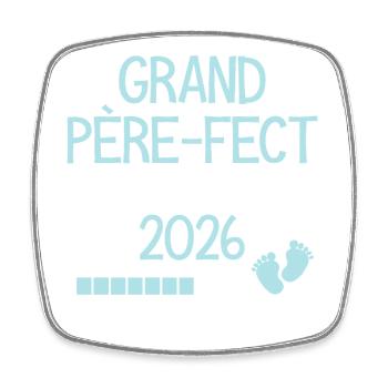 Grand Père-fect en 2026 Cadeau futur grand-père - Magnet carré - blanc - Devant