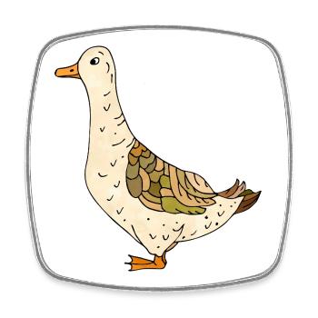 canard - Magnet carré - blanc - Devant