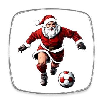 Fussballer Weihnachten - Viereckiger Kühlschrankmagnet - Weiß - Vorne