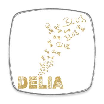 Delia - Viereckiger Kühlschrankmagnet - Weiß - Vorne