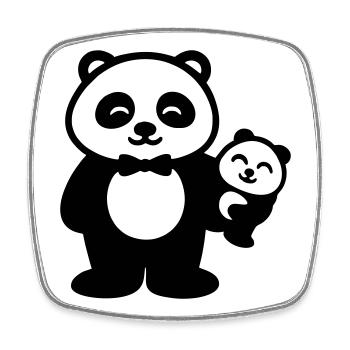 Panda Father Baby Gift Family - Square fridge magnet - white - Front