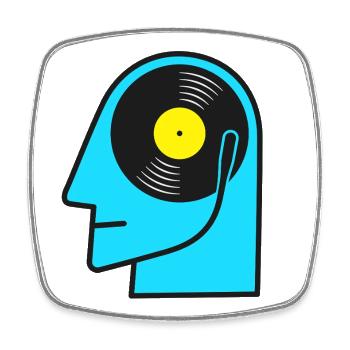 Vinyl Album Head Pop Art - Square fridge magnet - white - Front