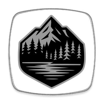 Mountains Landscape Forest Mountains - Square fridge magnet - white - Front