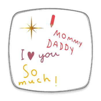  Mommy Daddy i love you - Viereckiger Kühlschrankmagnet - Weiß - Vorne
