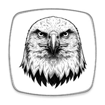 Adler - Viereckiger Kühlschrankmagnet - Weiß - Vorne