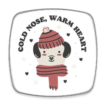 Cold Nose Warm Heart - Square fridge magnet - white - Front