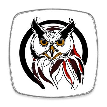 Oiseau de nuit - Magnet carré - blanc - Devant