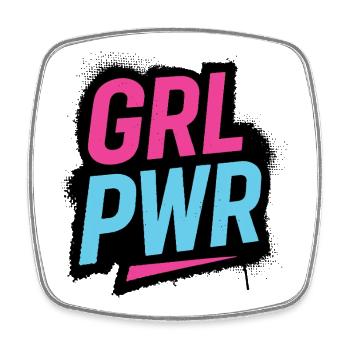 GIRL POWER – lass uns reden. - Viereckiger Kühlschrankmagnet - Weiß - Vorne