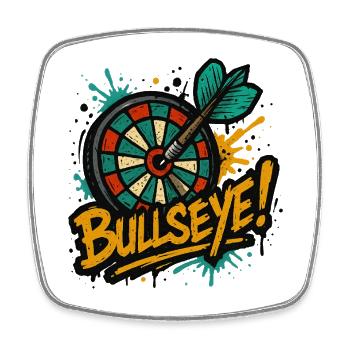 Dart Bullseye - Viereckiger Kühlschrankmagnet - Weiß - Vorne