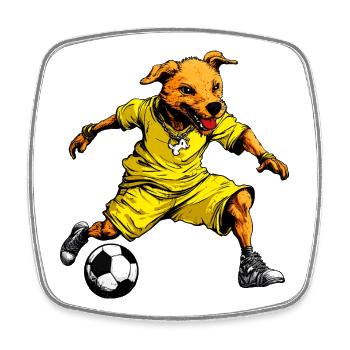 Football pour chiens - Magnet carré - blanc - Devant