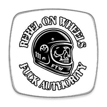 Skull Helmet FTW Moto Logo - Viereckiger Kühlschrankmagnet - Weiß - Vorne