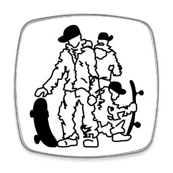 skateboarders - Square fridge magnet - white - Front