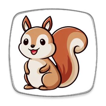 Whimsical Squirrel Charm - Square fridge magnet - white - Front
