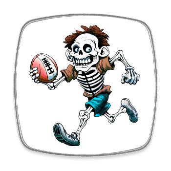 Skeletons Rugby / Rugby Player Skeleton - Square fridge magnet - white - Front