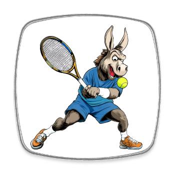 Esel Tennis - Viereckiger Kühlschrankmagnet - Weiß - Vorne