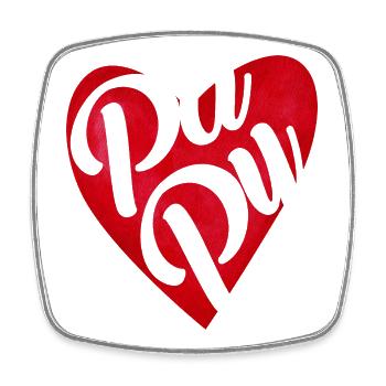 Red Heart Grandpa - Grandpa Gift - Square fridge magnet - white - Front