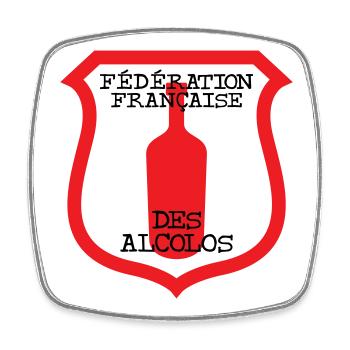 French Federation of Alcolos - Square fridge magnet - white - Front