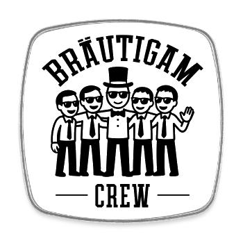 Bräutigam Crew - Viereckiger Kühlschrankmagnet - Weiß - Vorne